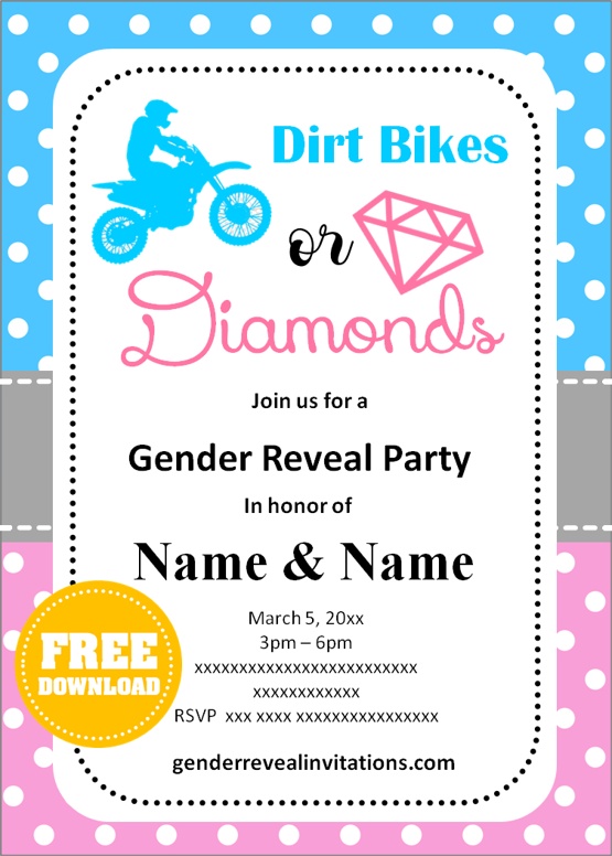 gender reveal party invitations free