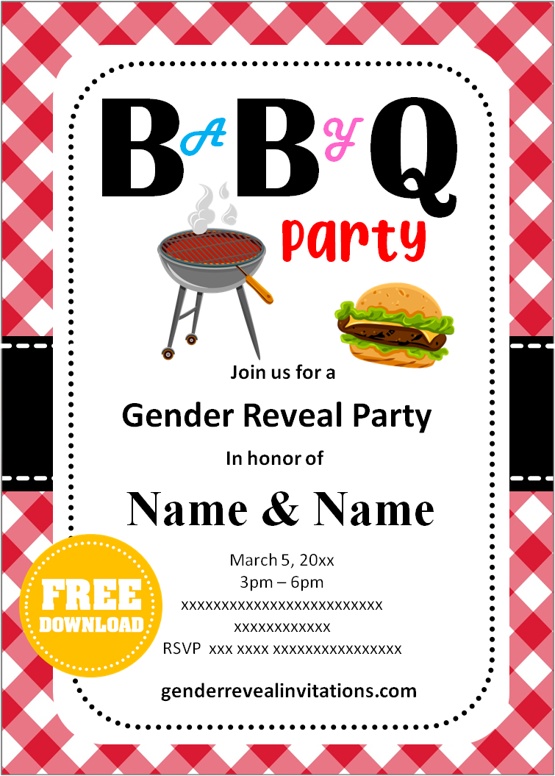 gender reveal bbq invitations