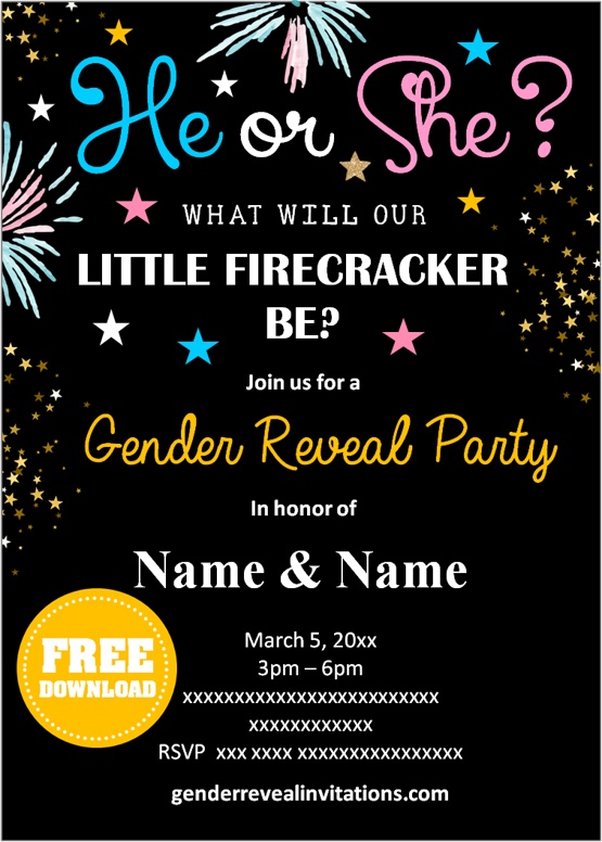 New Year Gender Reveal Invitations